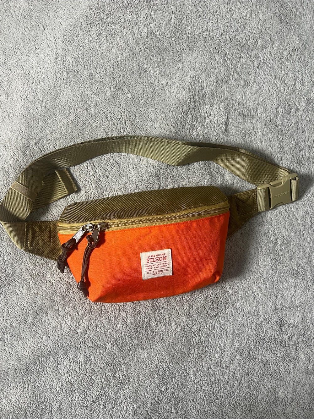 Filson Orange and Olive Belt Pack - Men's Waist Bag